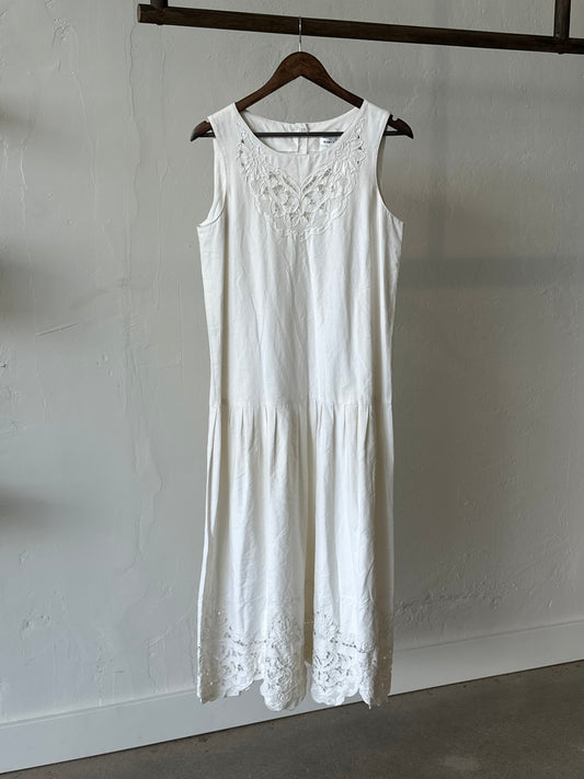 1990s Cotton Nancy Johnson Dress