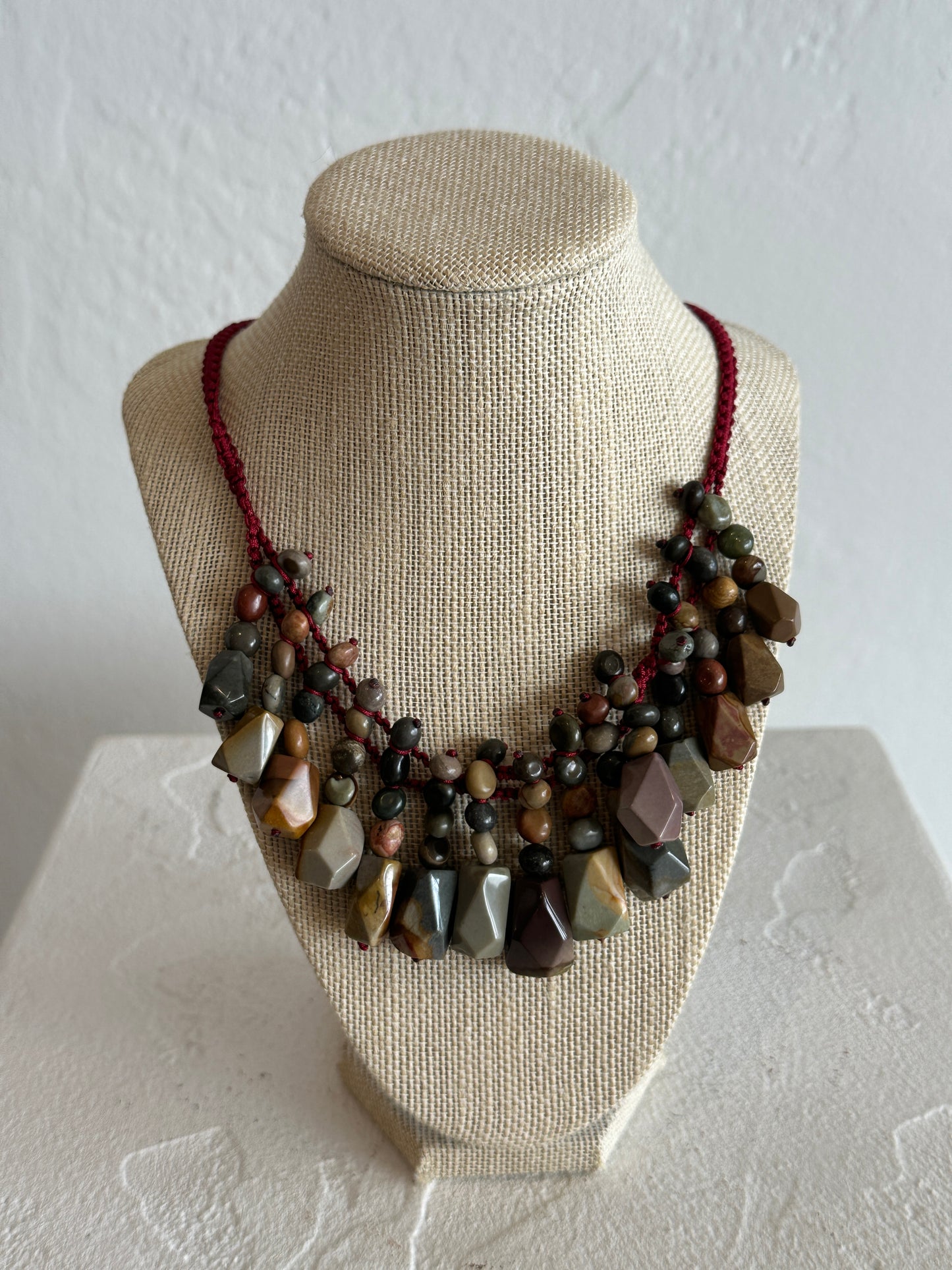 Multi-Stone Adjustable Statement Necklace