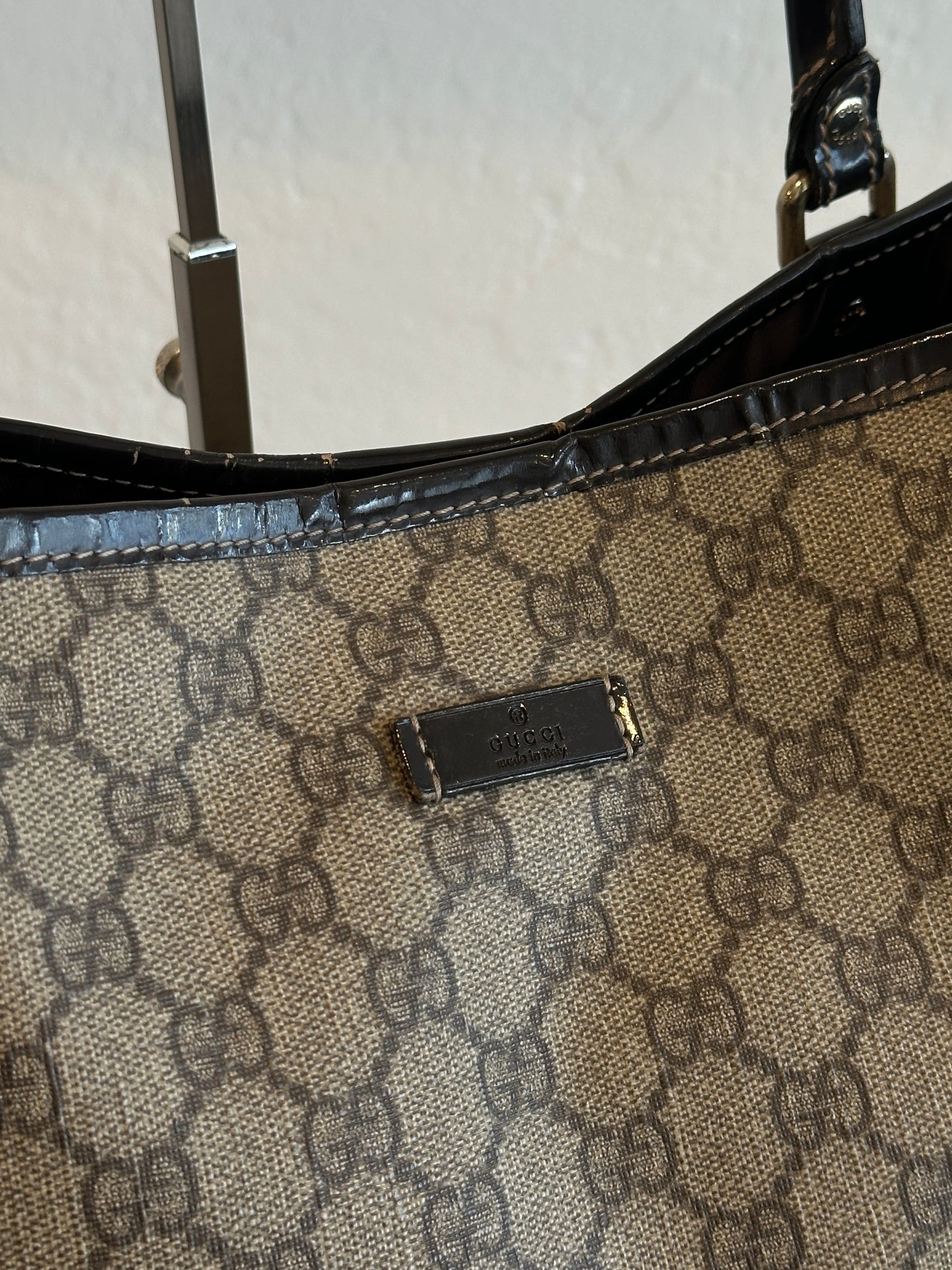 Gucci GG Supreme Canvas Tote Bag Brown Monogram