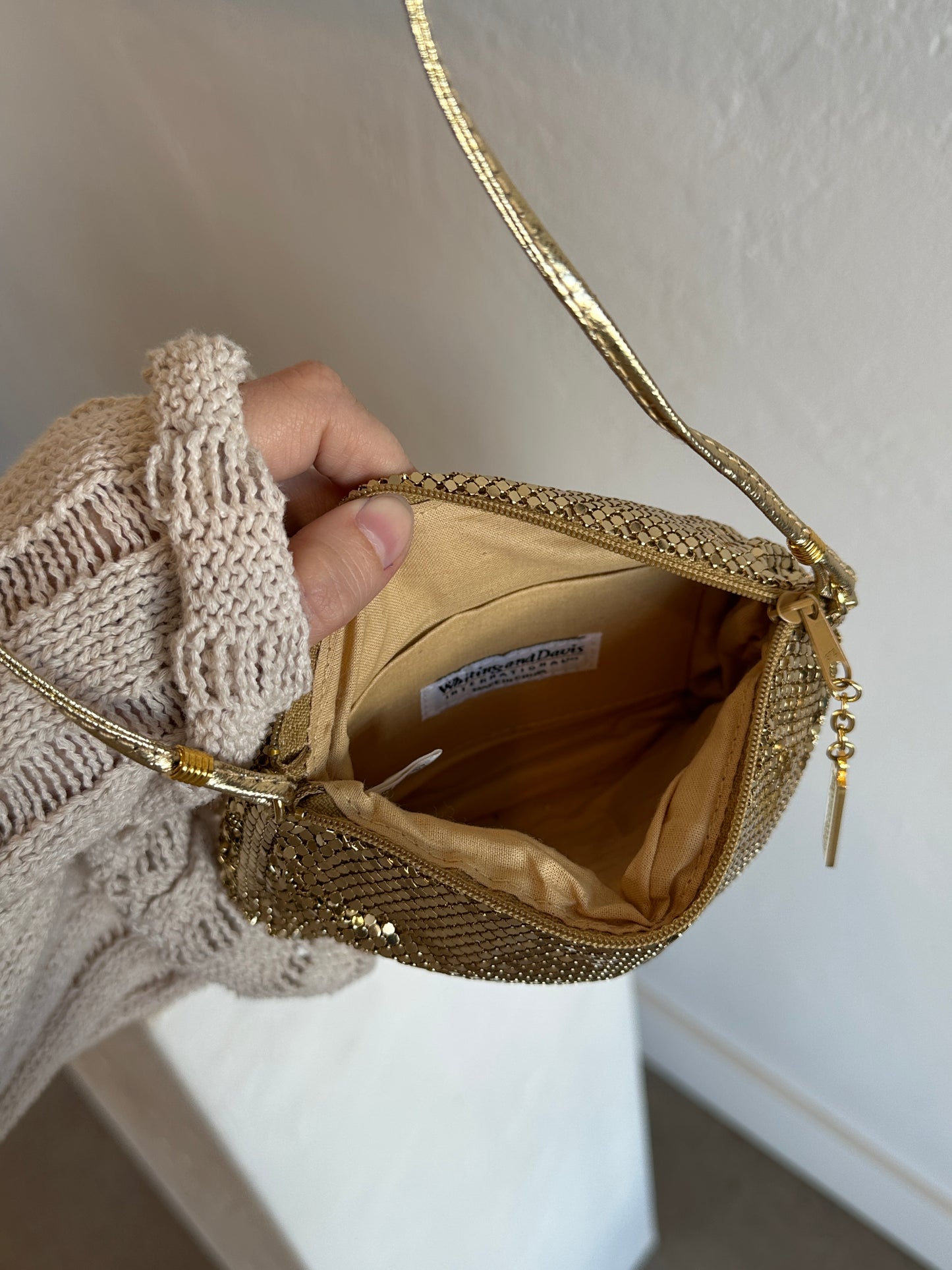 Whiting & Davis Gold Mesh Crossbody