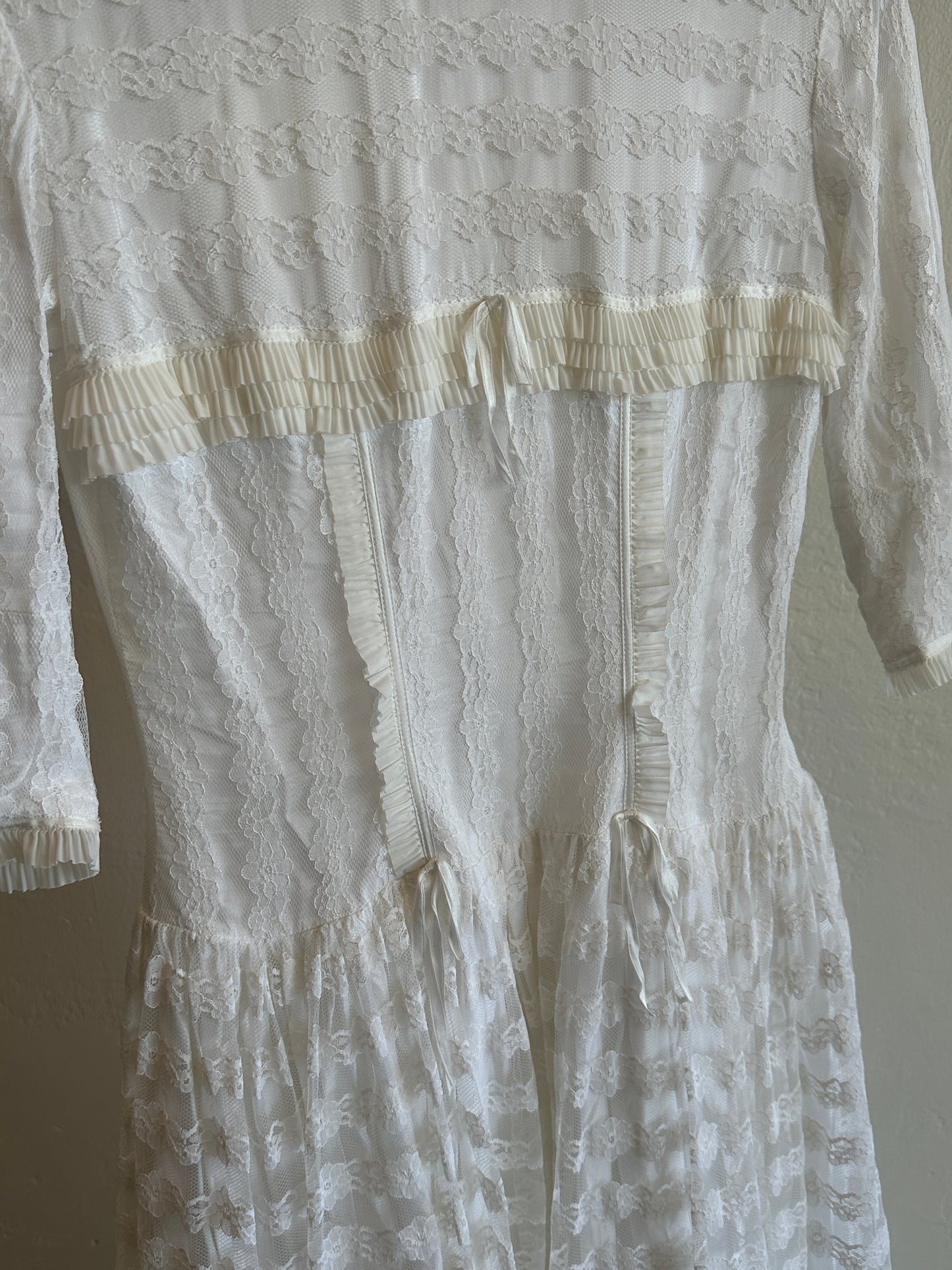 Vintage Mode de Paris Lace Maxi Dress