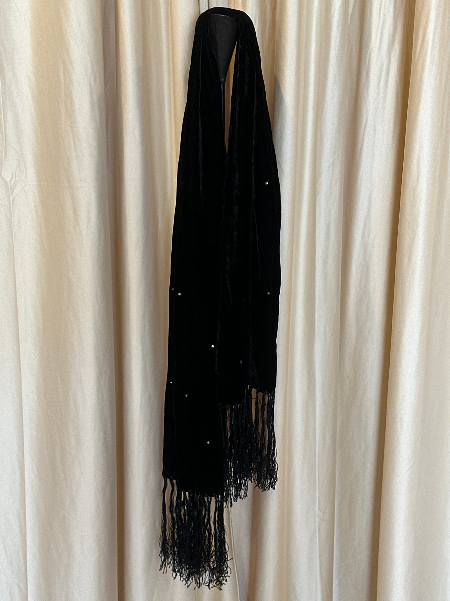 90s Velvet Rhinestone Scarf