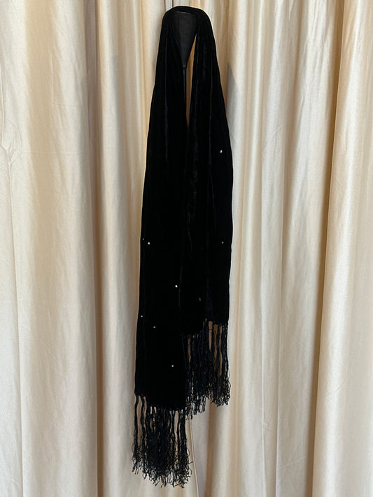 90s Velvet Rhinestone Scarf