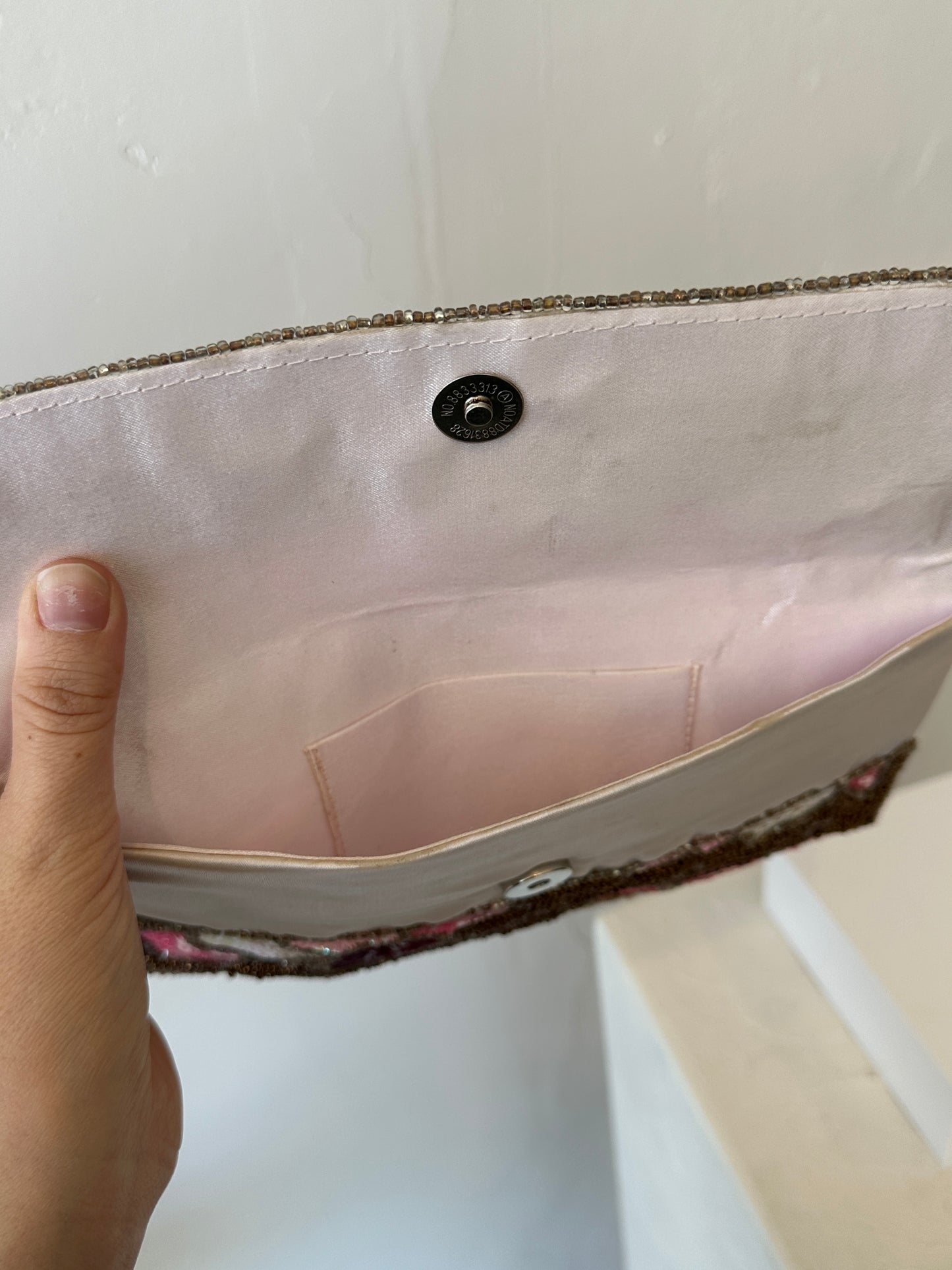 Beaded Floral Sequin Clutch