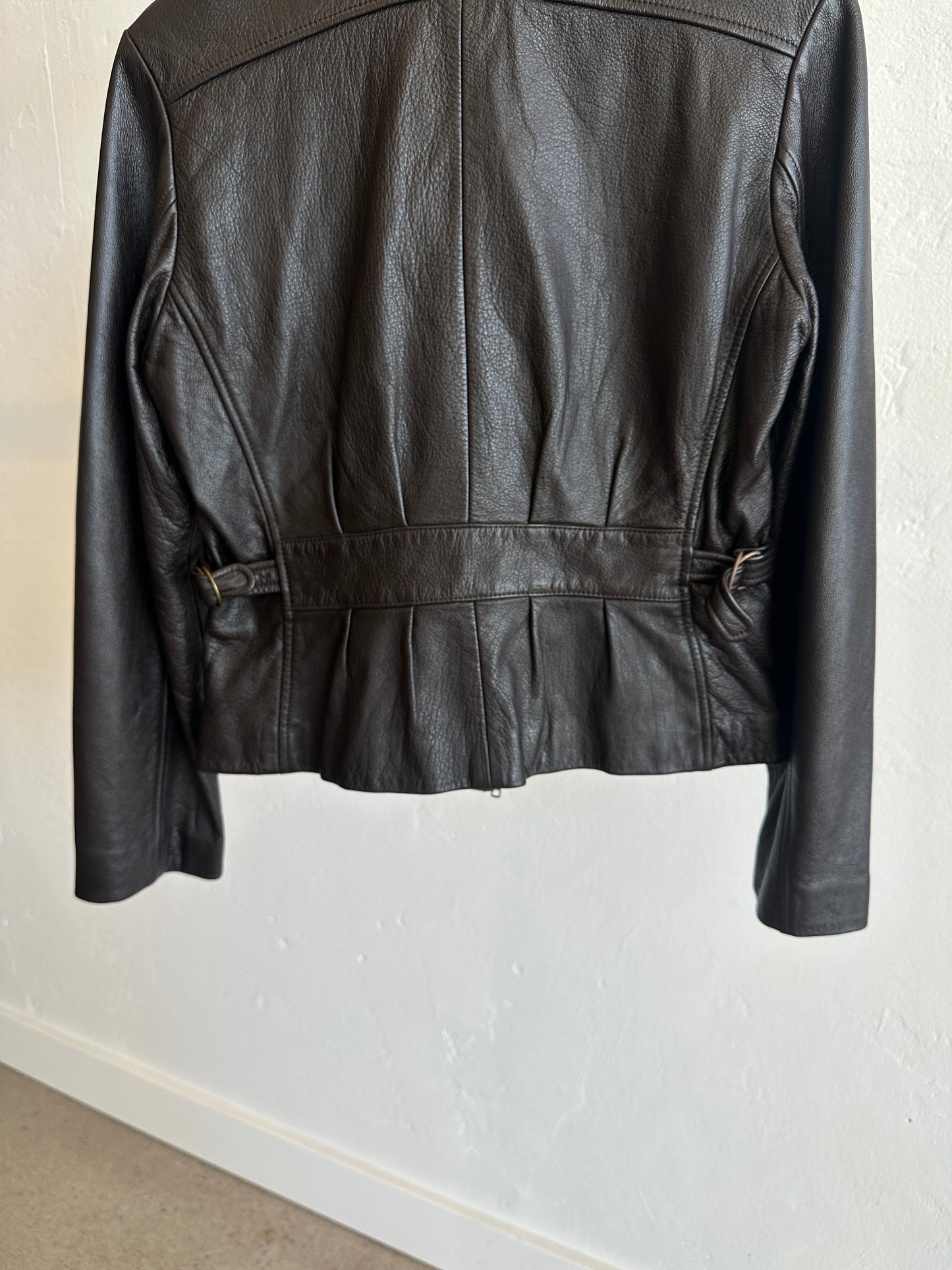 90’s Ann Taylor Chocolate Brown Leather Jacket
