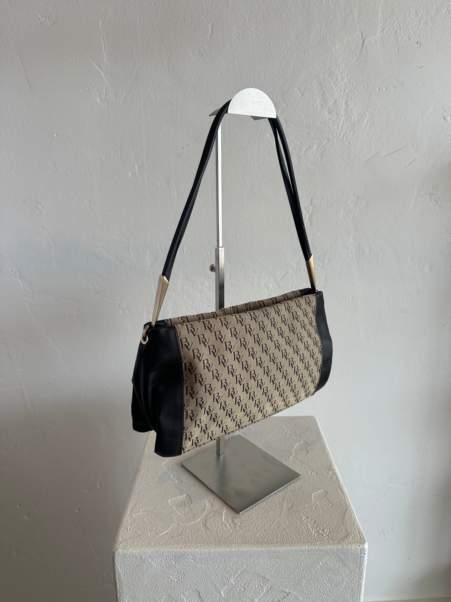 Bottega Veneta BV Logo Canvas One-Shoulder Handbag