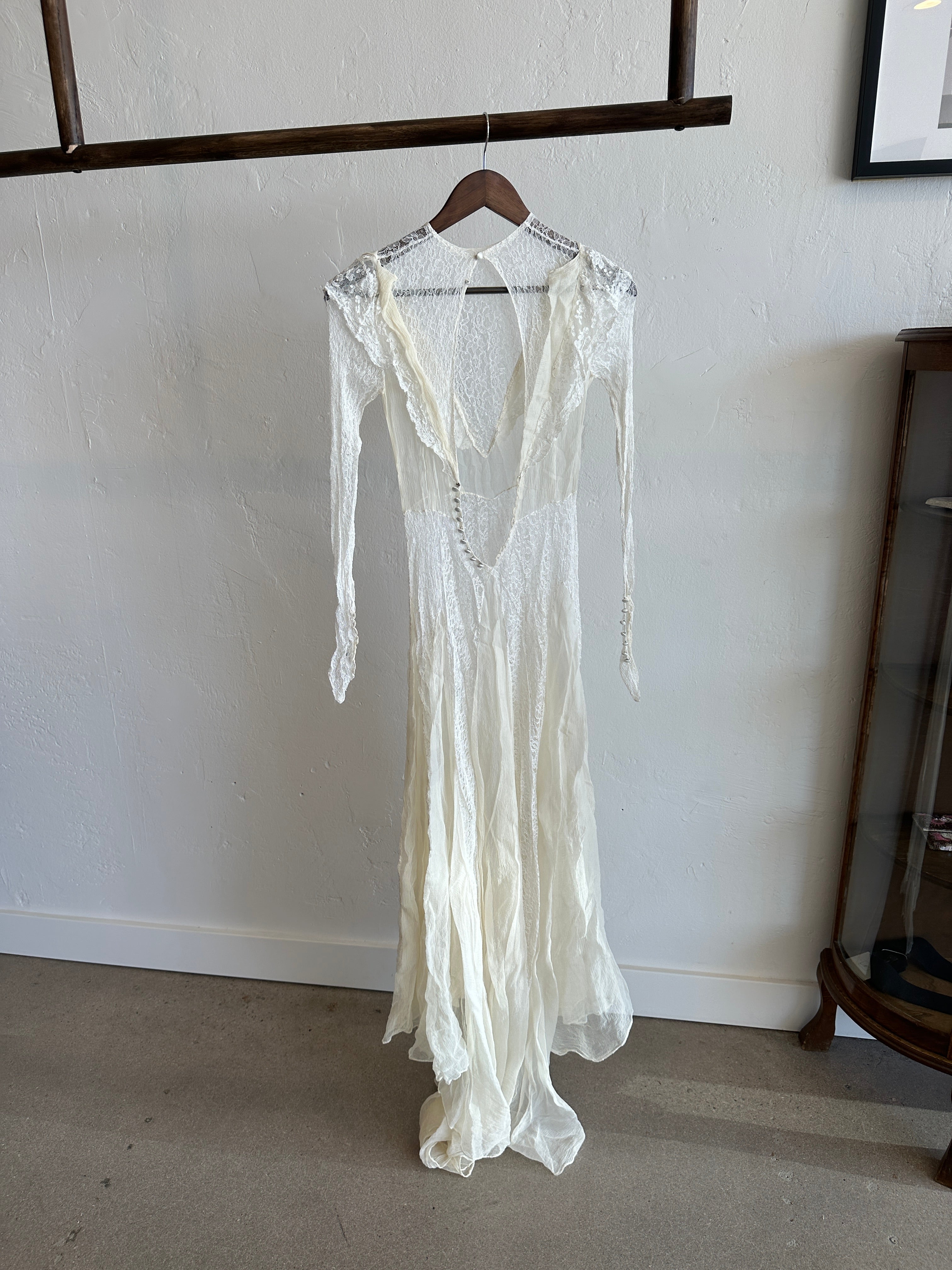 Antique Edwardian Lace Open Back Dress – Newell Vintage
