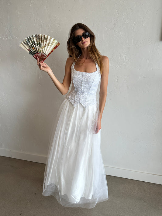 Vintage Bari Jay Tulle Bridal Gown