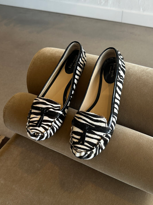 Kate Spade Zebra Pony Hair Loafers