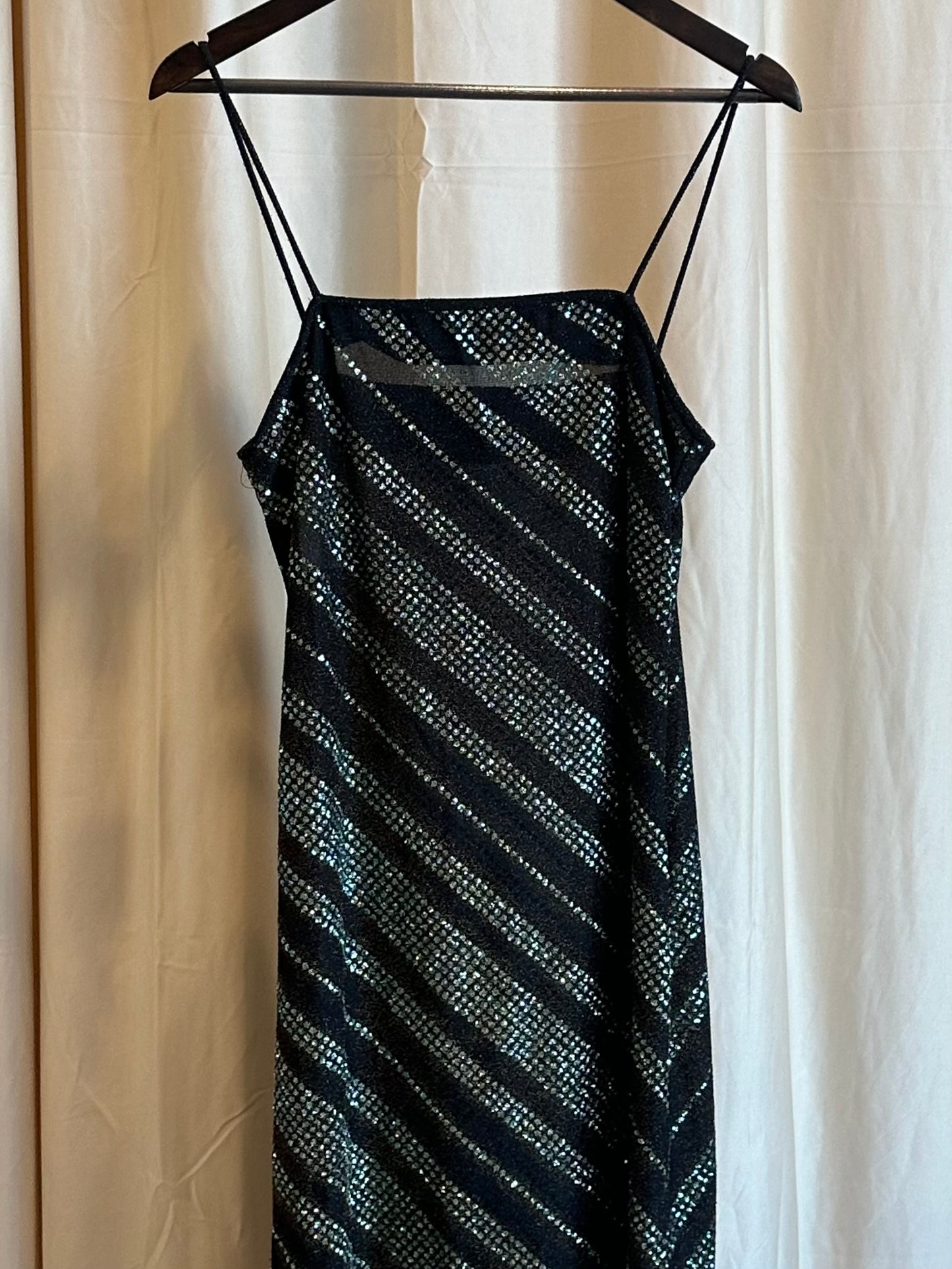 1970s sheer shimmer dress