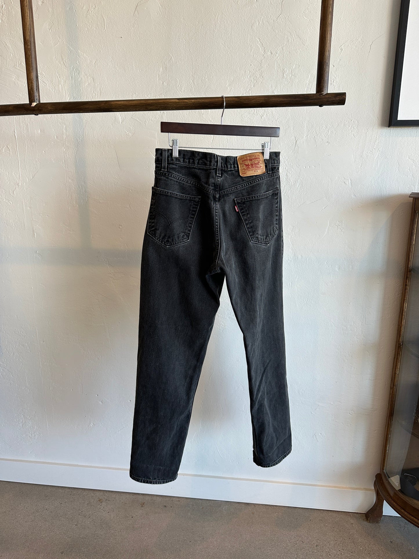 Vintage Levi’s 550 Relaxed Fit Jeans — Washed Black 34x34