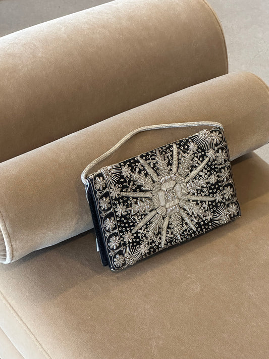 1950s Silver Threaded Purse New In Box