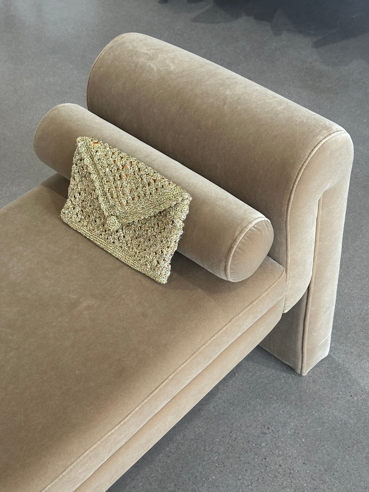 70s Gold Crochet Clutch