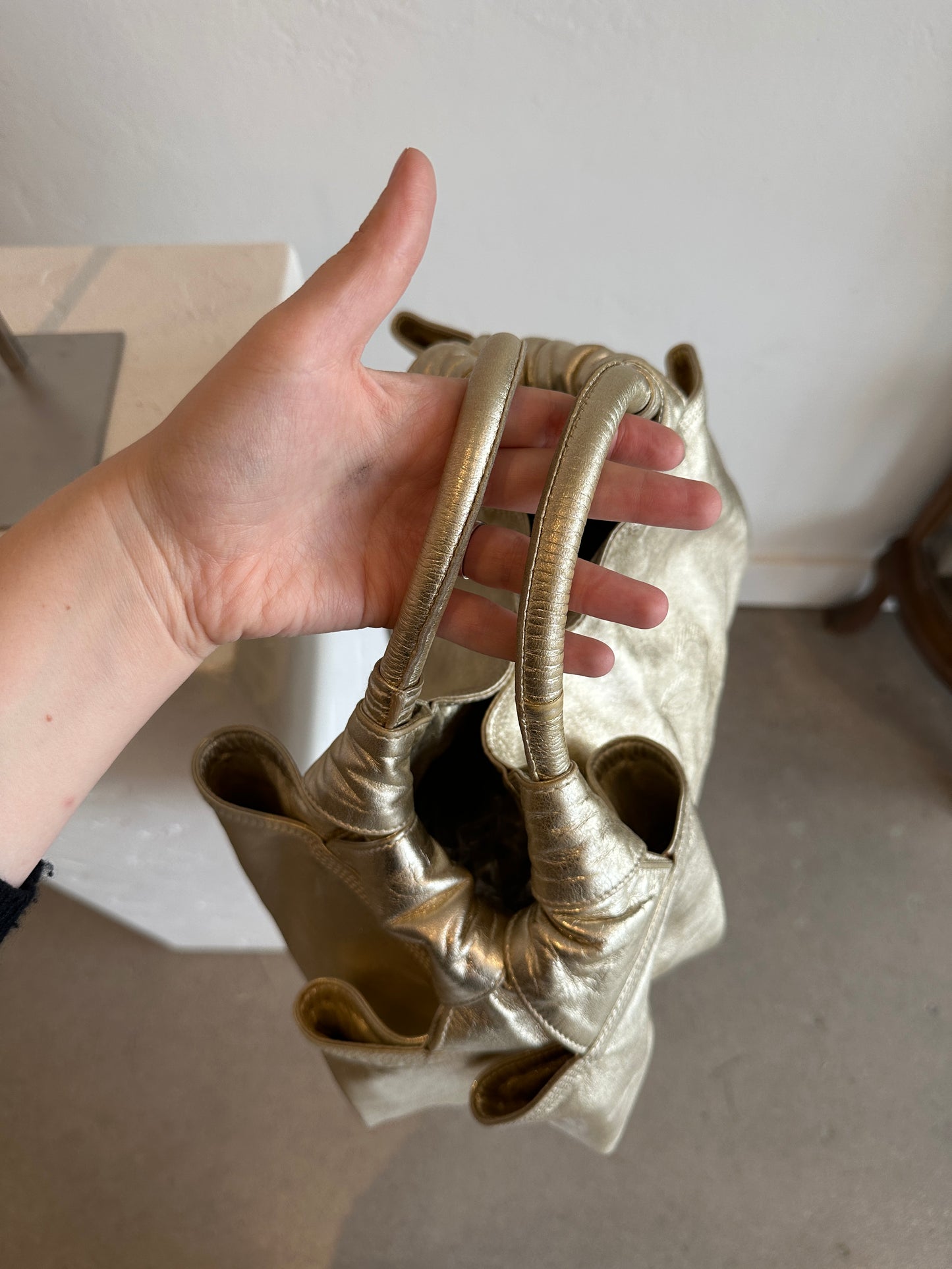 Loewe Metallic Gold Nappa Aire Handbag