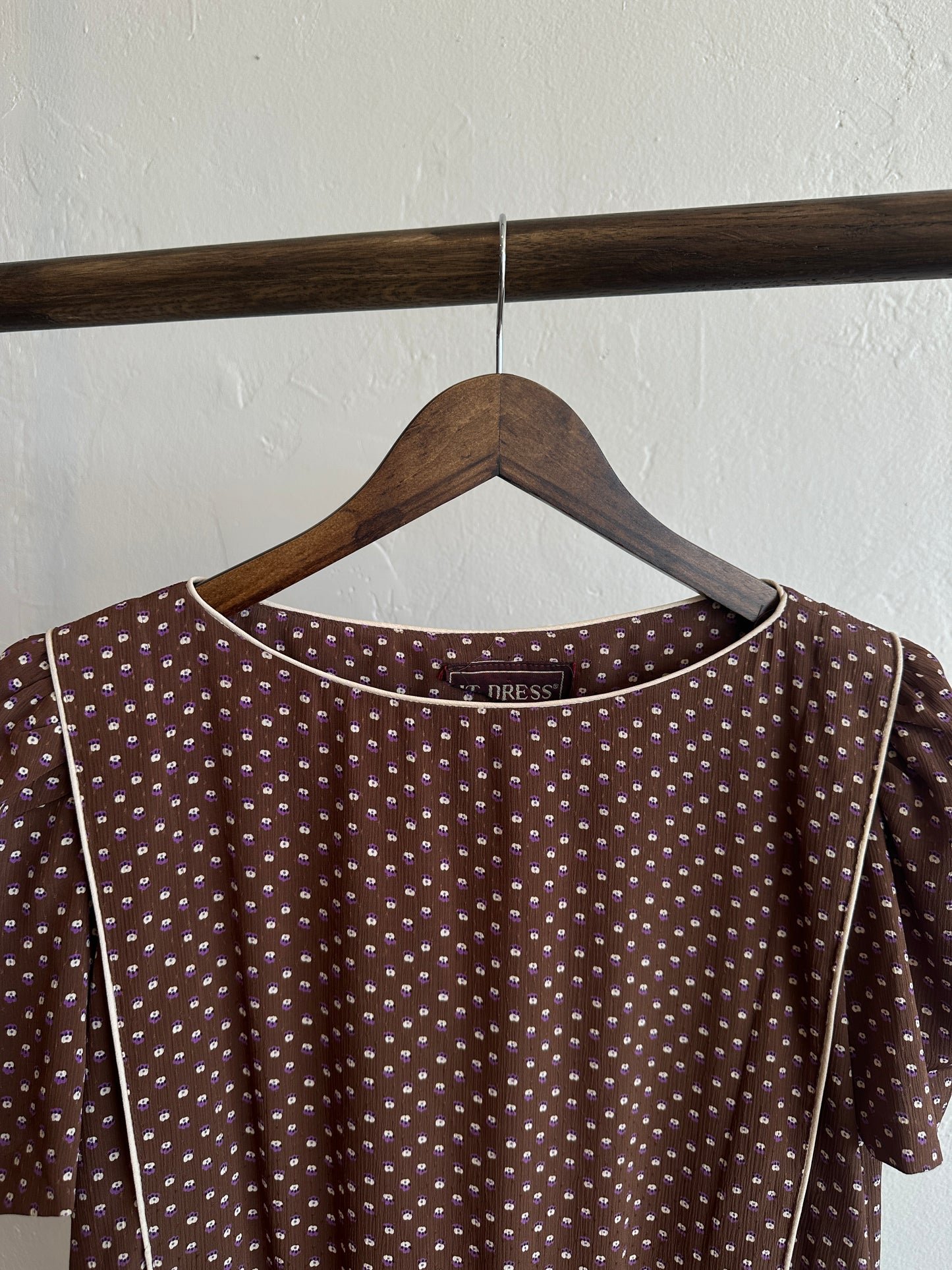 Chocolate Pansy Midi Dress