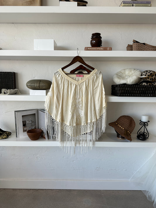 Silk Tasseled Poncho