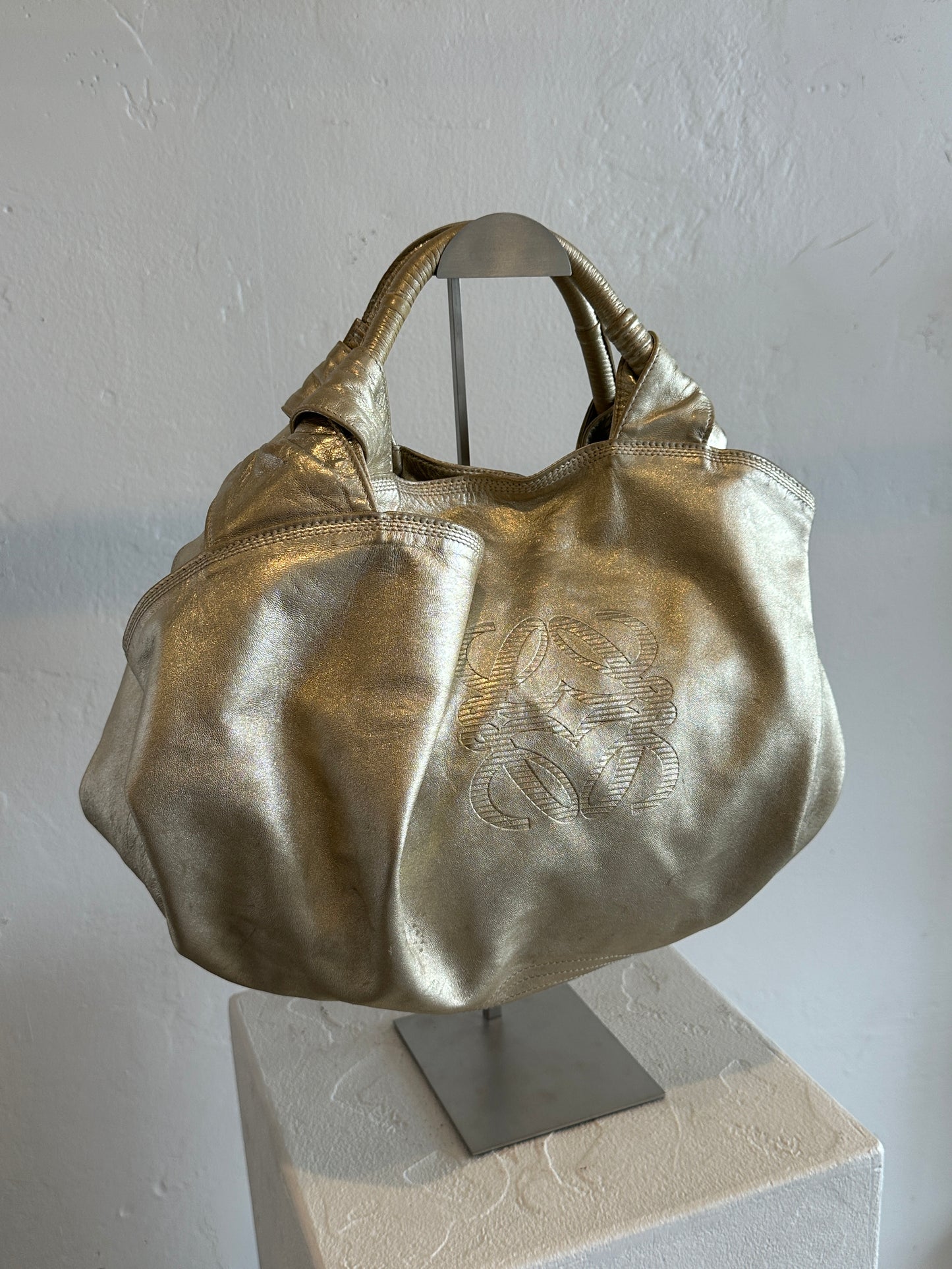 Loewe Metallic Gold Nappa Aire Handbag
