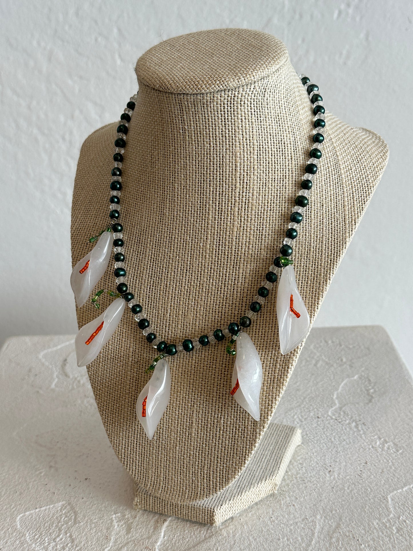 Vintage Beaded Floral Necklace