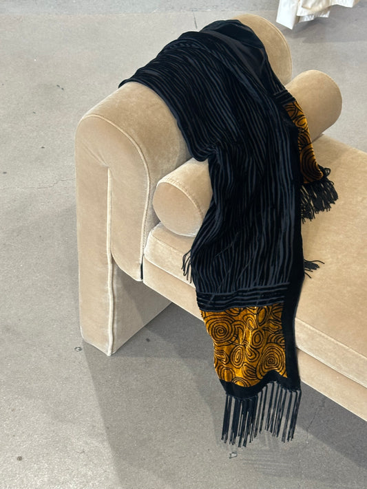 90s silk + velvet scarf