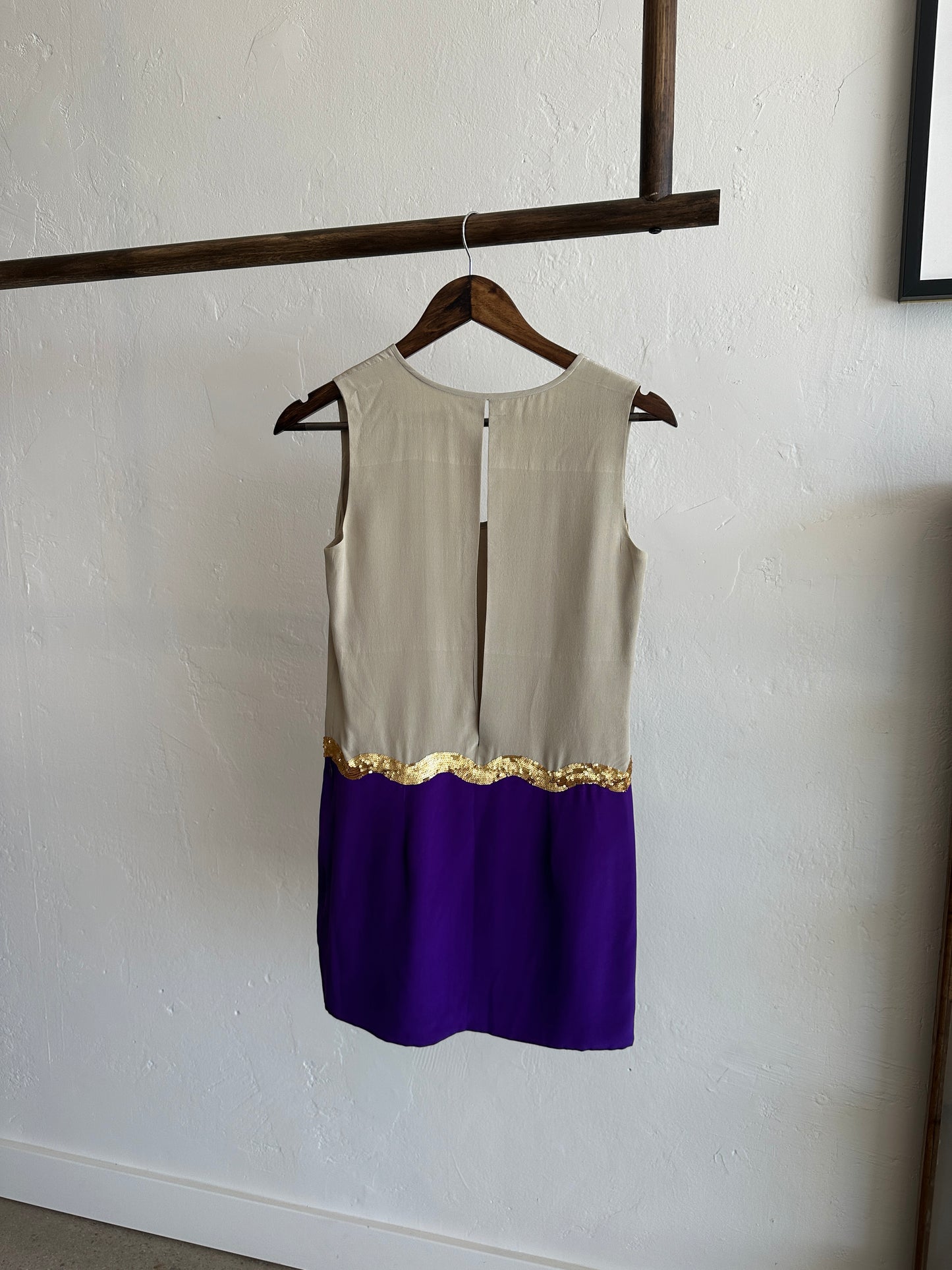 Silk Colorblock Mini Dress