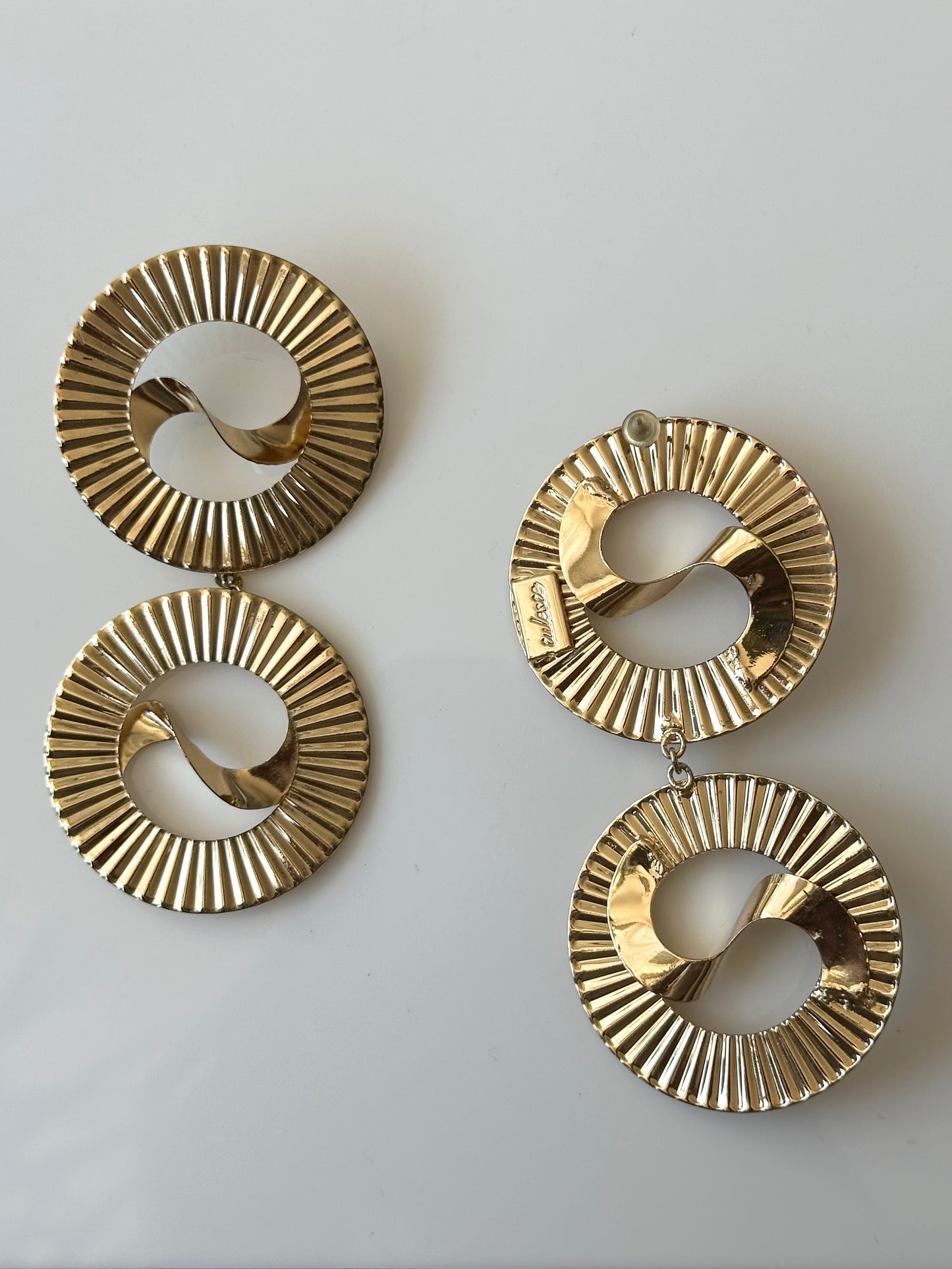 1980s gold earrings