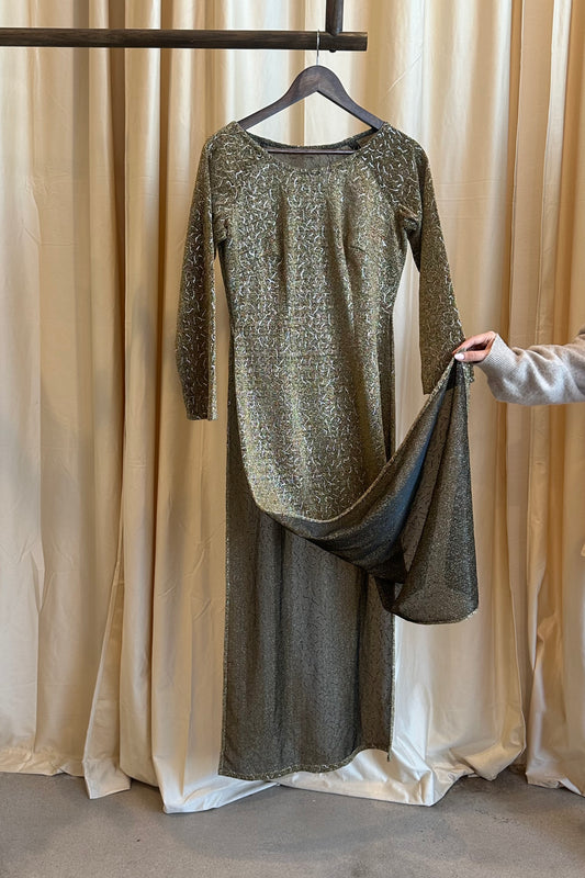1980s Gold Tunic Dress