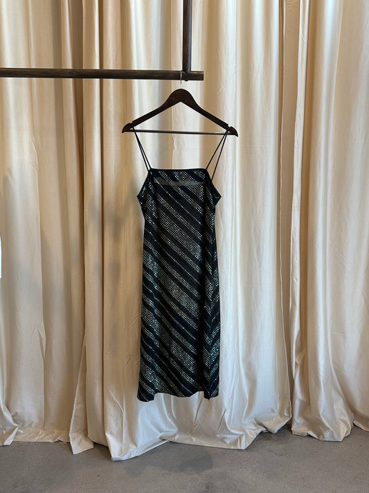 1970s sheer shimmer dress