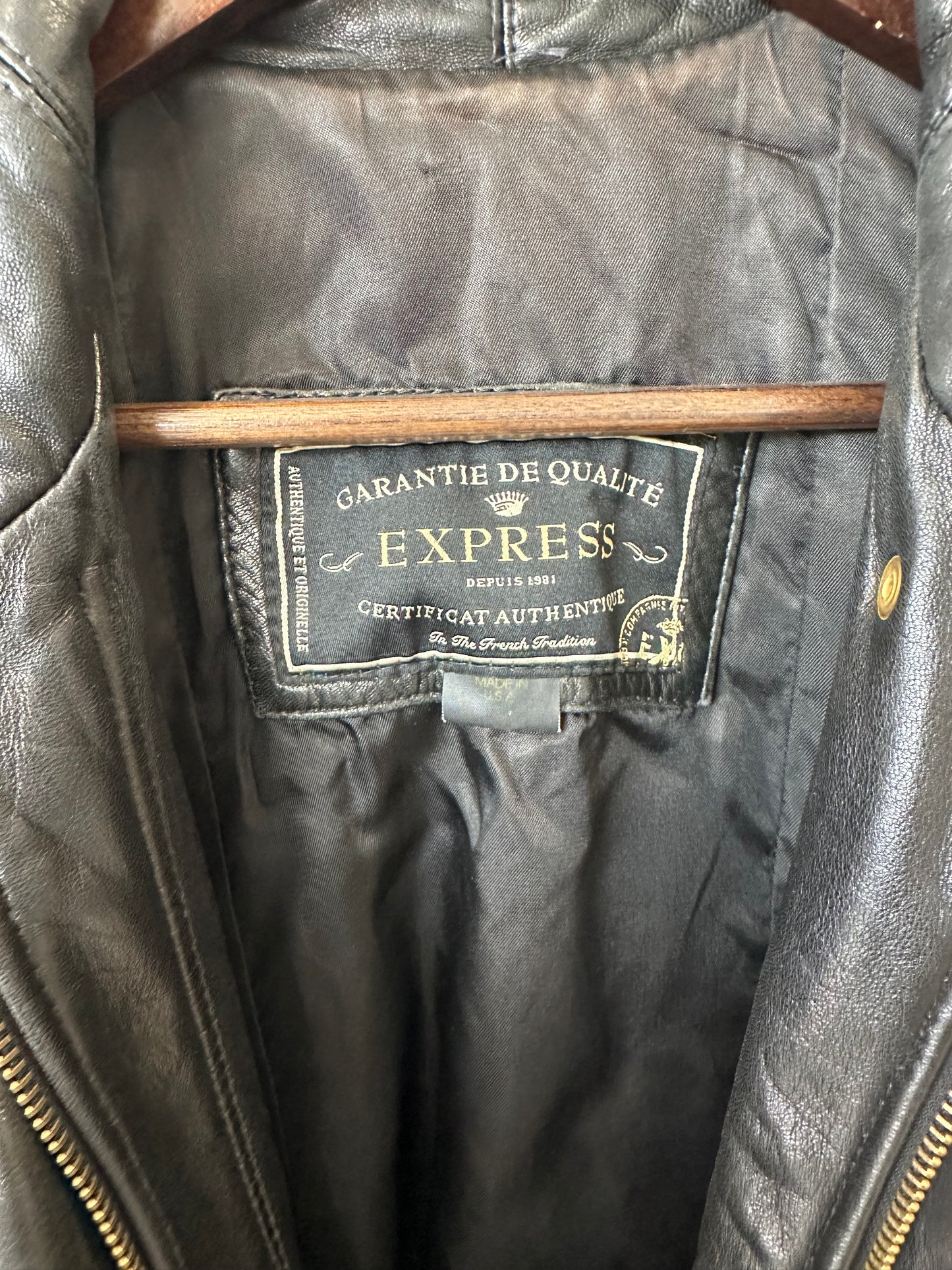1990s Express Leather Jacket • made in USA•