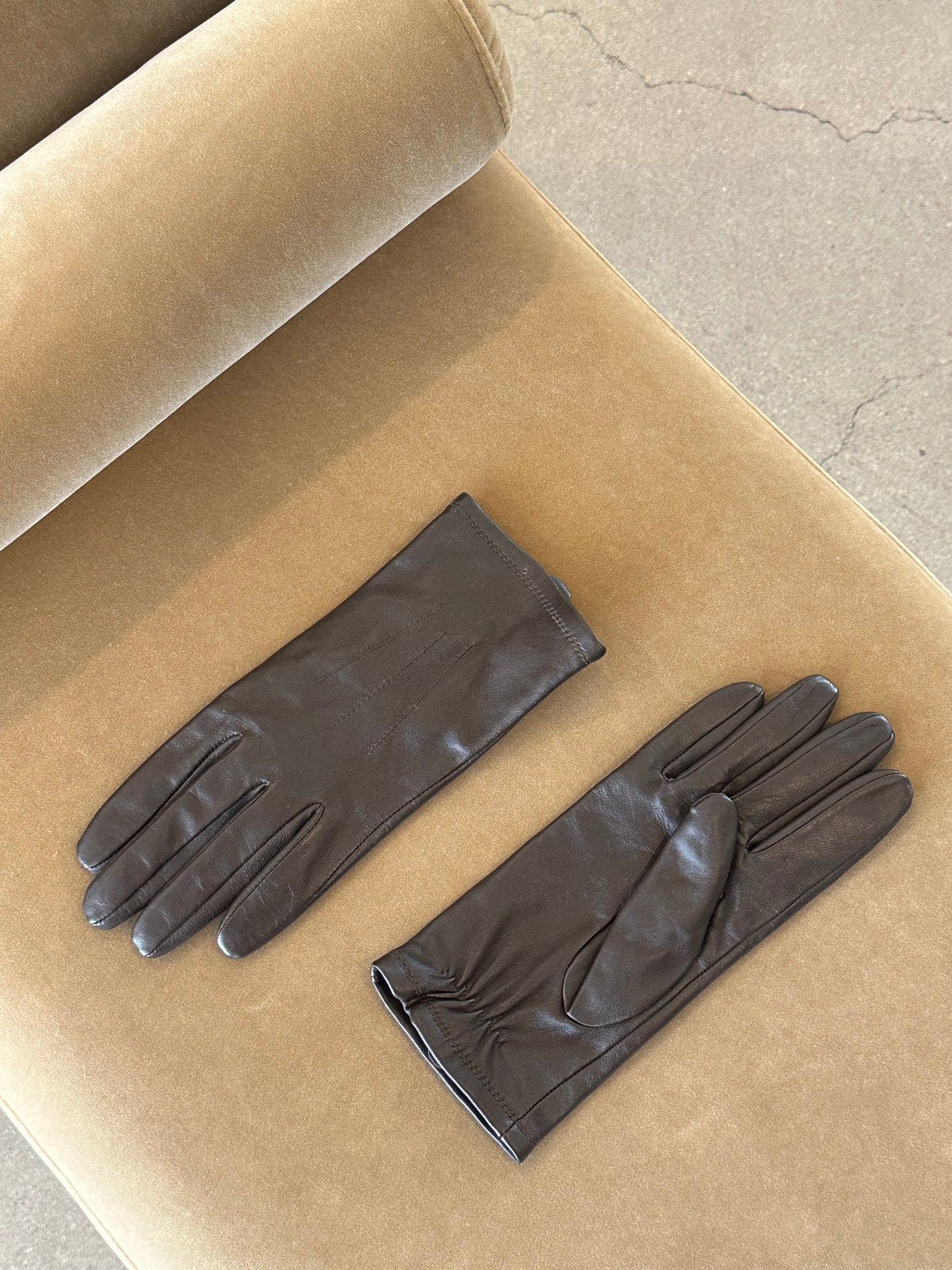 90s Brown Leather Gloves
