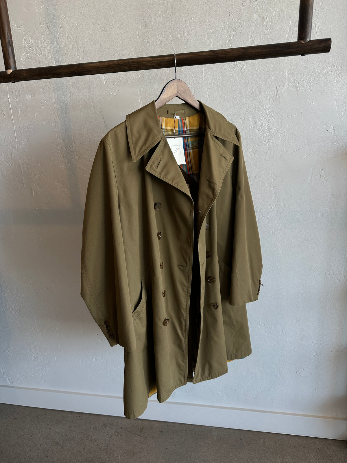 Vintage Saks Fifth Avenue Olive Trench Coat