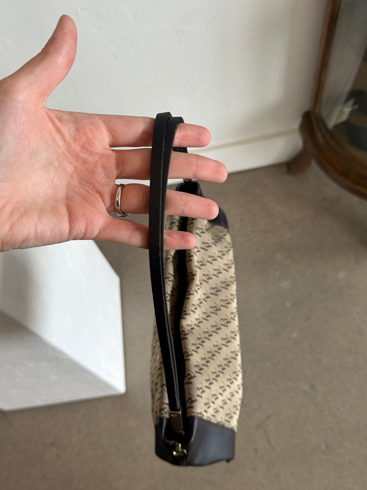 Bottega Veneta BV Logo Canvas One-Shoulder Handbag