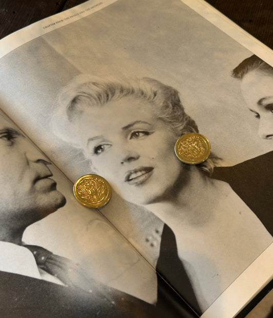 Vintage Givenchy Crest Medallion Clip-On Earrings