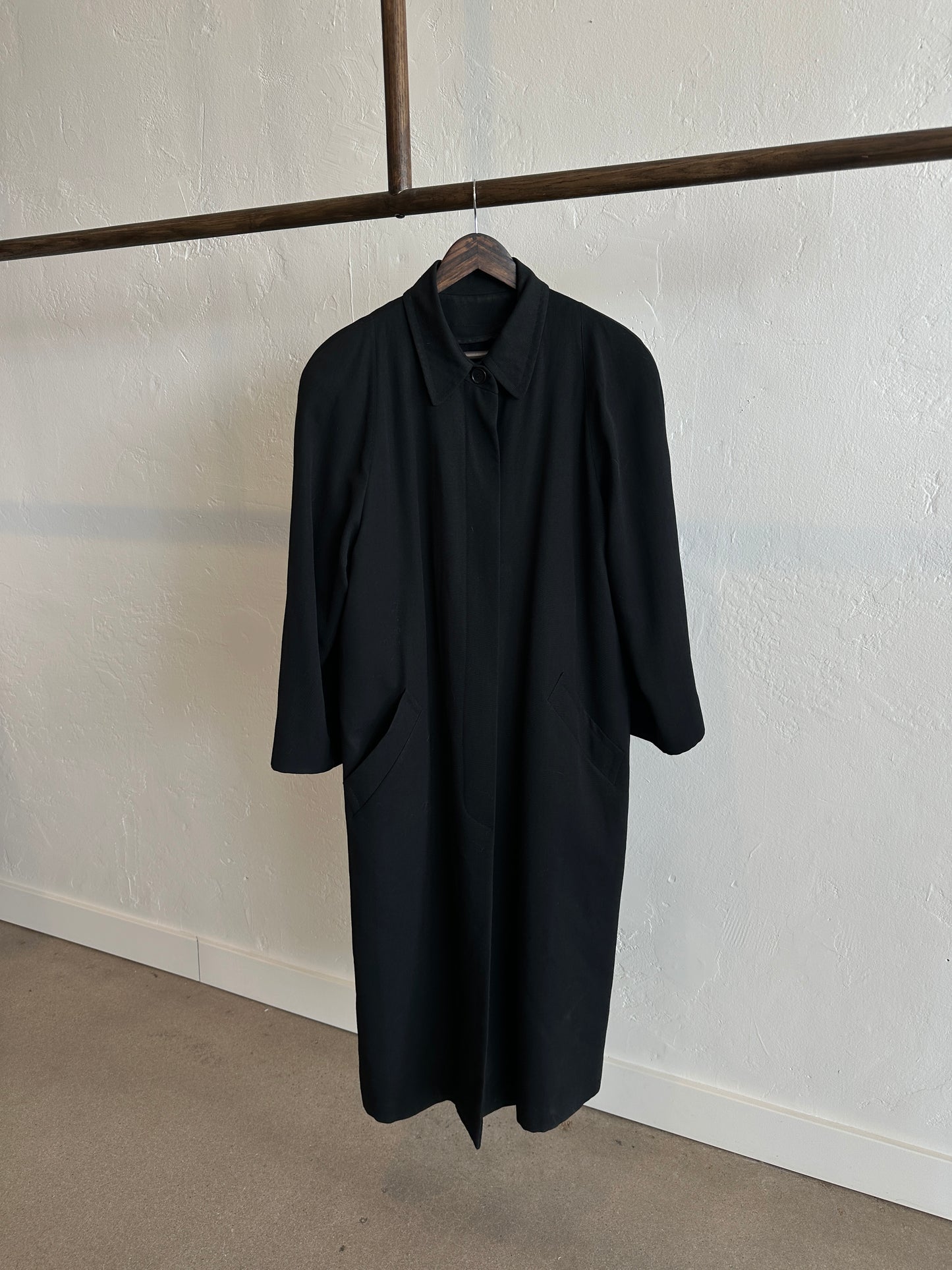 Vintage Doncaster Black Wool Belted Coat