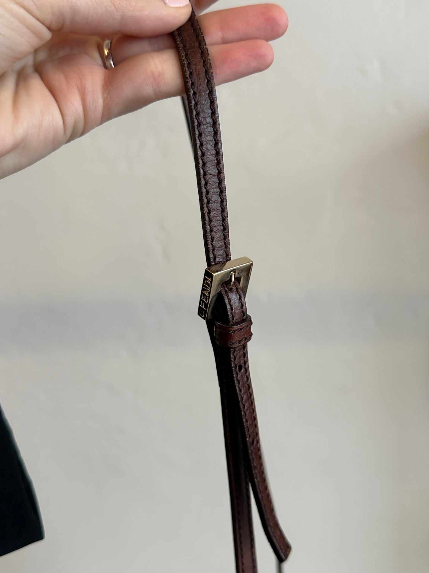 Fendi Zucchino Canvas Flap Crossbody Bag