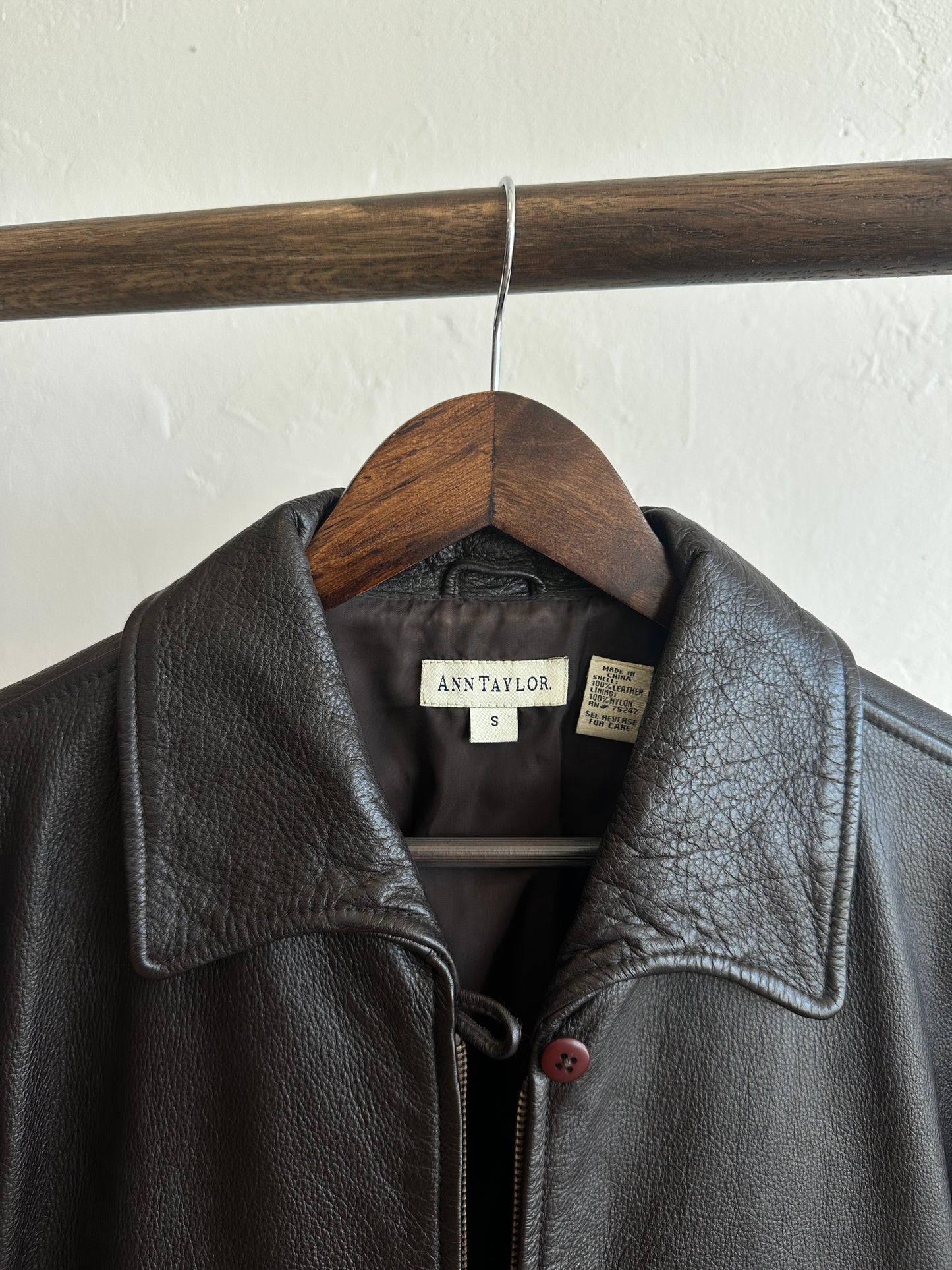 90’s Ann Taylor Chocolate Brown Leather Jacket