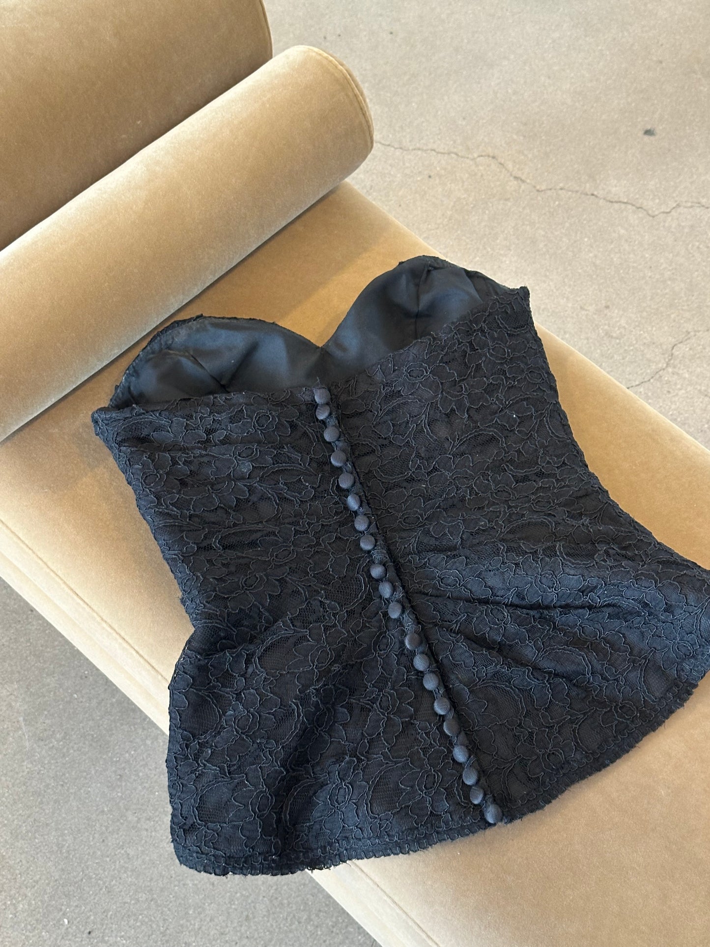 90s Ruched Lacey Bustier