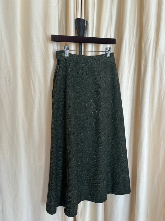 70s Wool Midi Skirt