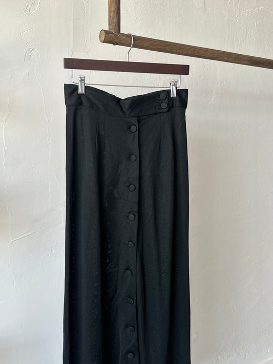 1970s Buttoned Column Maxi Skirt