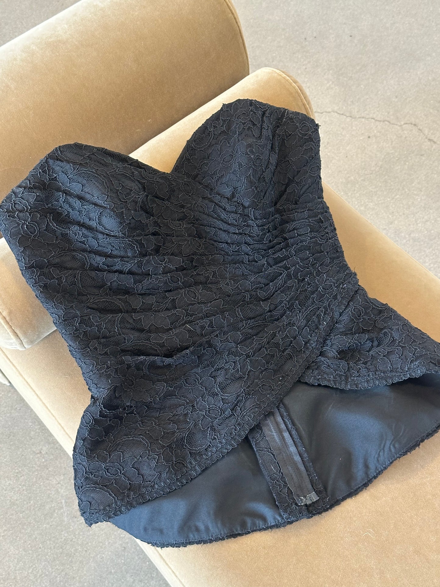 90s Ruched Lacey Bustier