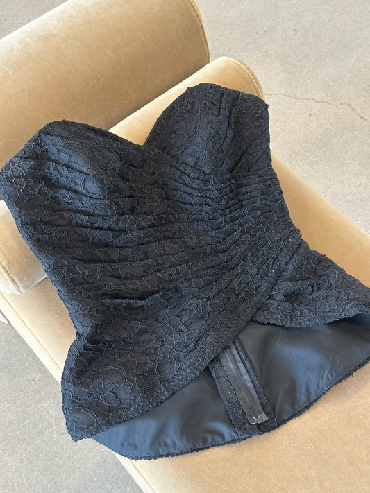 90s Ruched Lacey Bustier