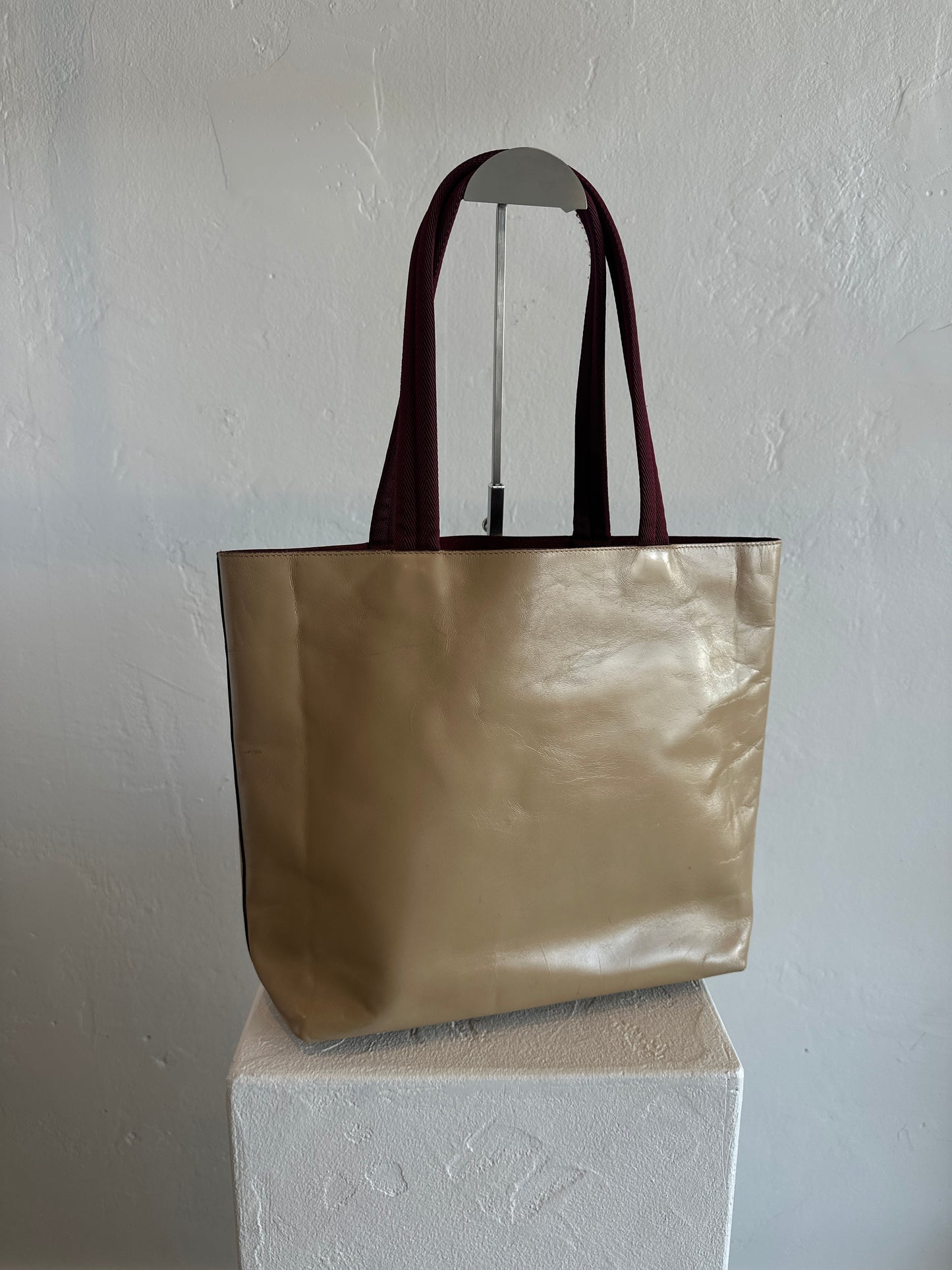Prada Leather & Suede Logo Tote Bag
