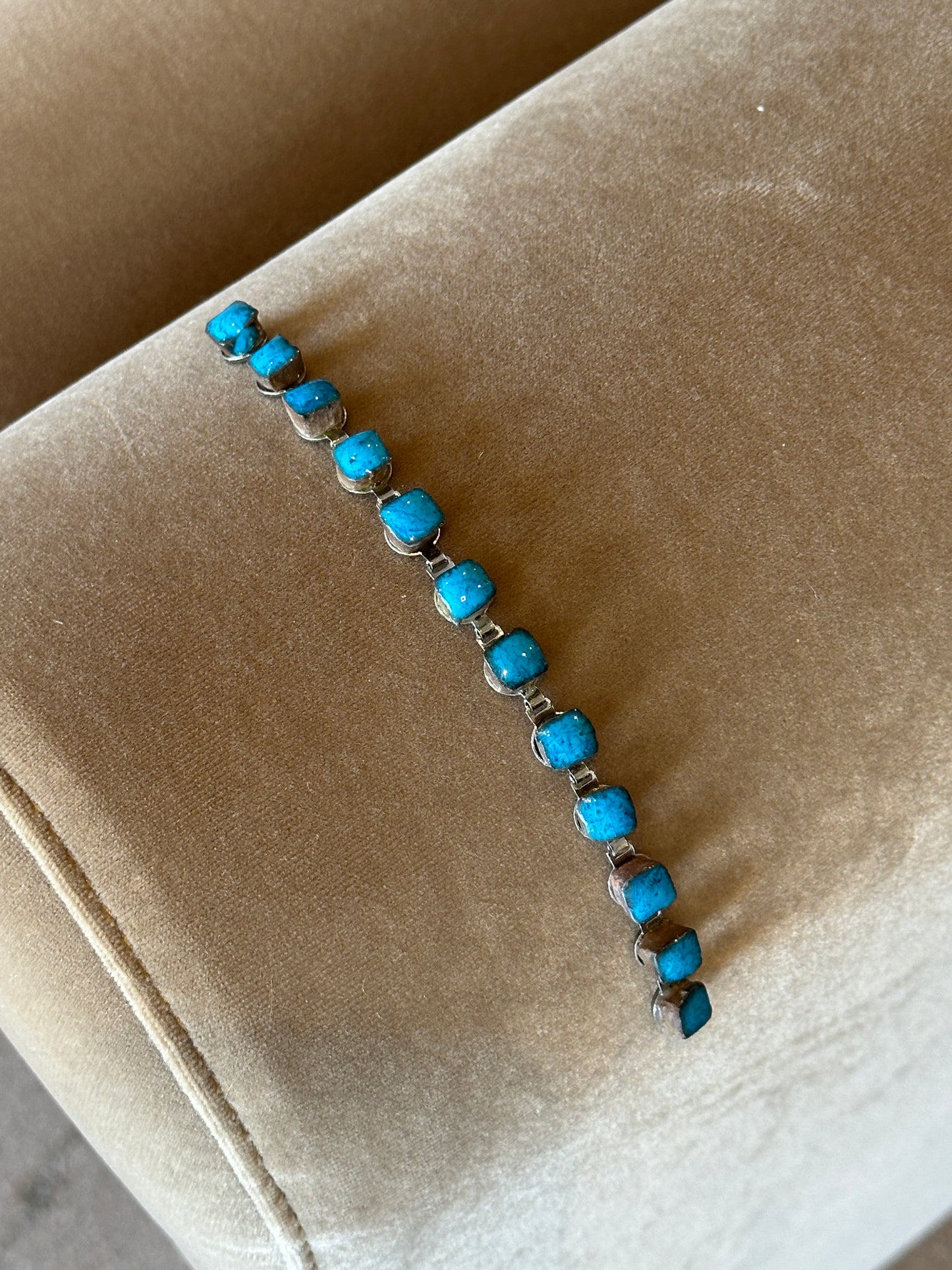 Vintage Turquoise Stone Link Bracelet