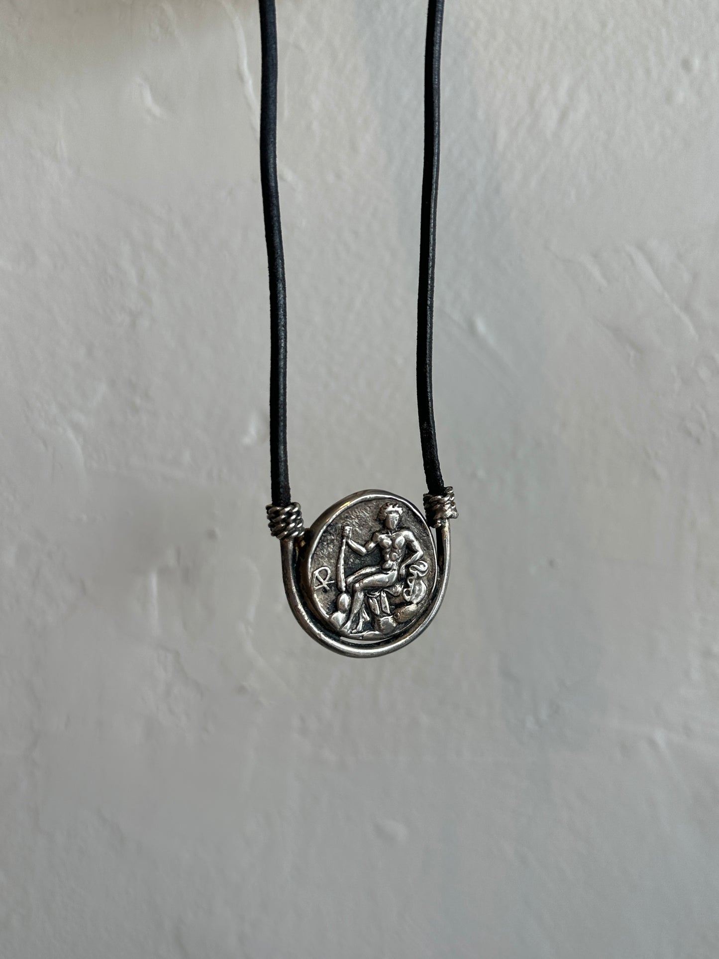 Sterling Silver Greco-Roman Medallion Necklace