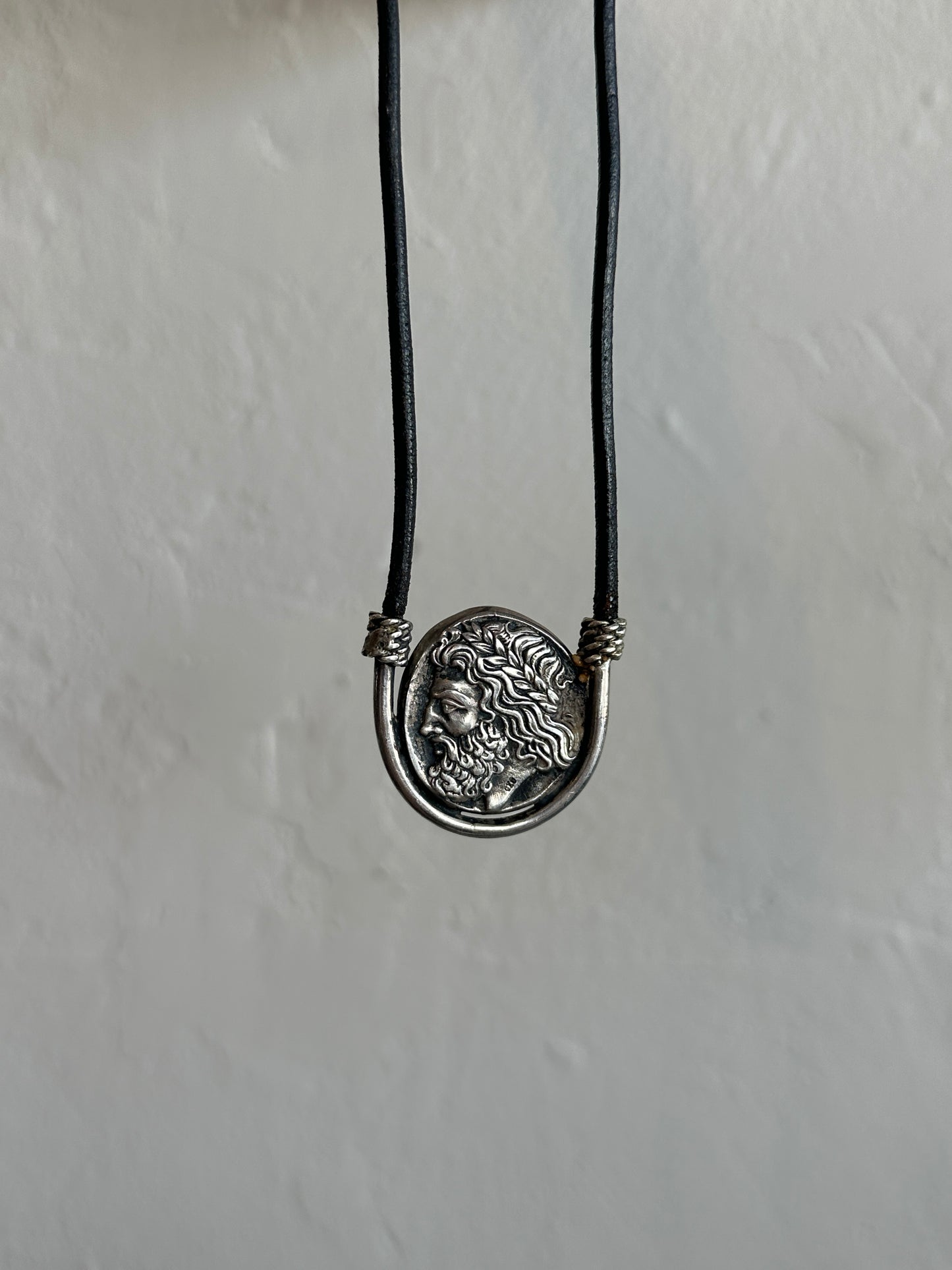 Sterling Silver Greco-Roman Medallion Necklace