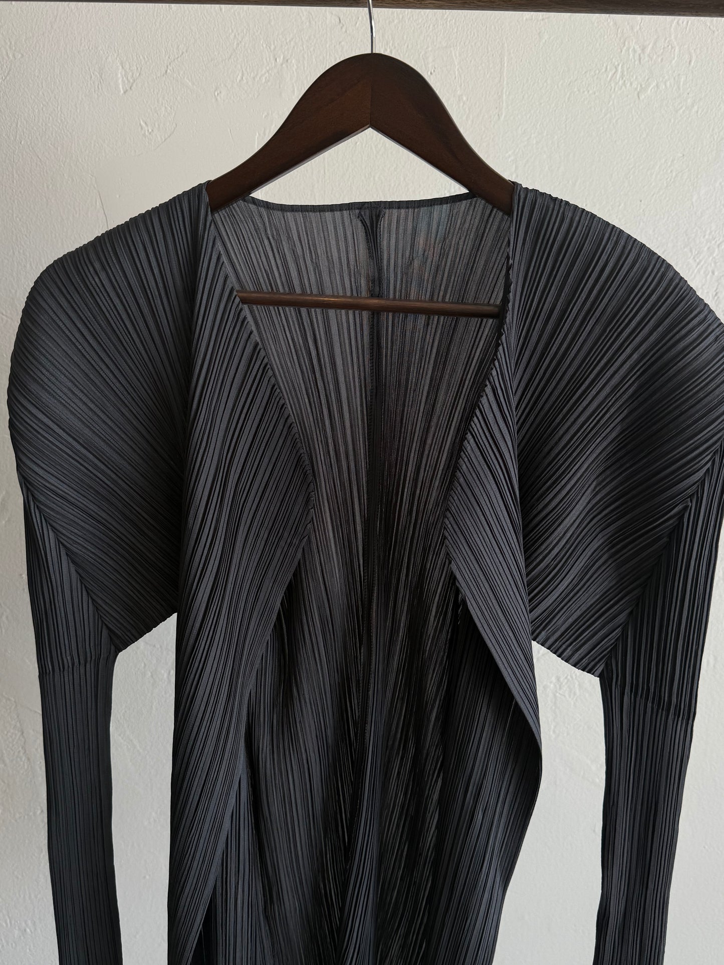 Issey Miyake Pleats Please Grey Cardigan