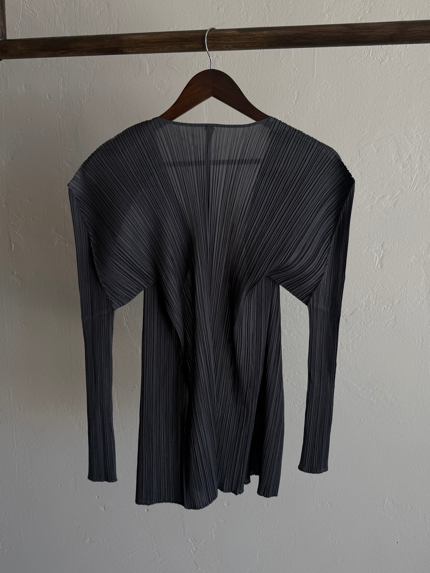 Issey Miyake Pleats Please Grey Cardigan