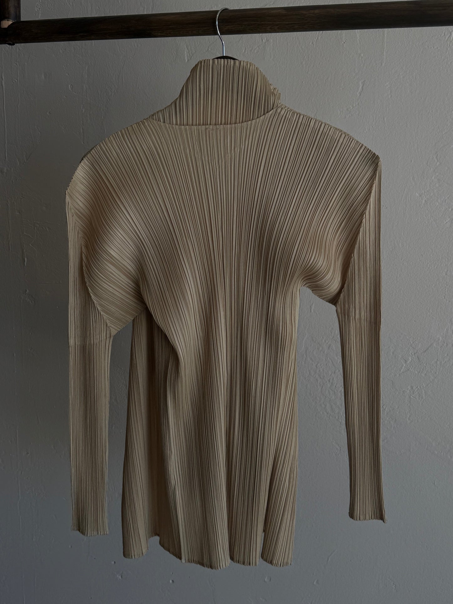 Issey Miyake Pleats Please Sage Three-Piece Set: Maxi Skirt, Long Open Cardigan & Top