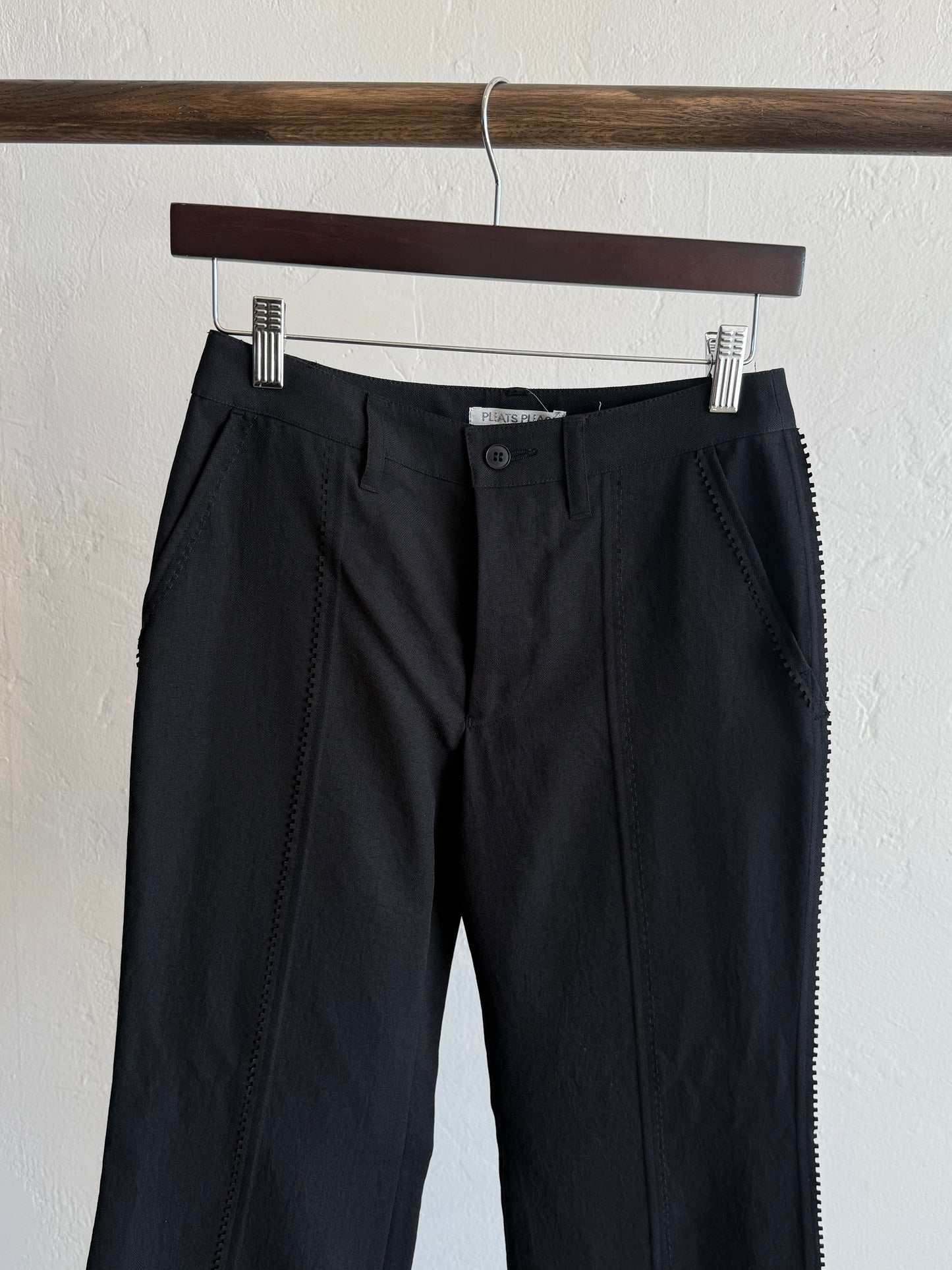 Issey Miyake Pleats Please Black Flared Trousers