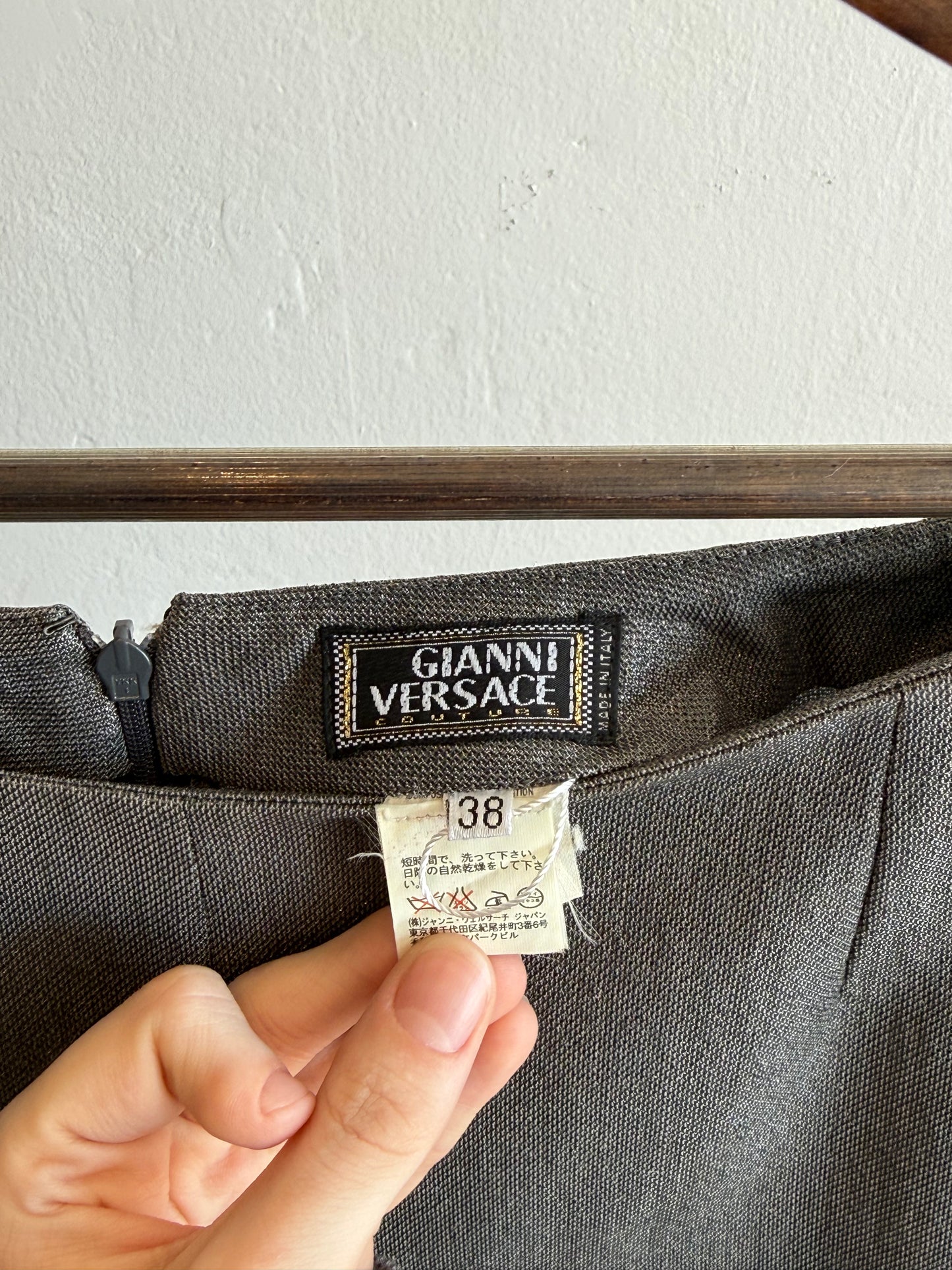 Gianni Versace Gray Straight Leg Trousers