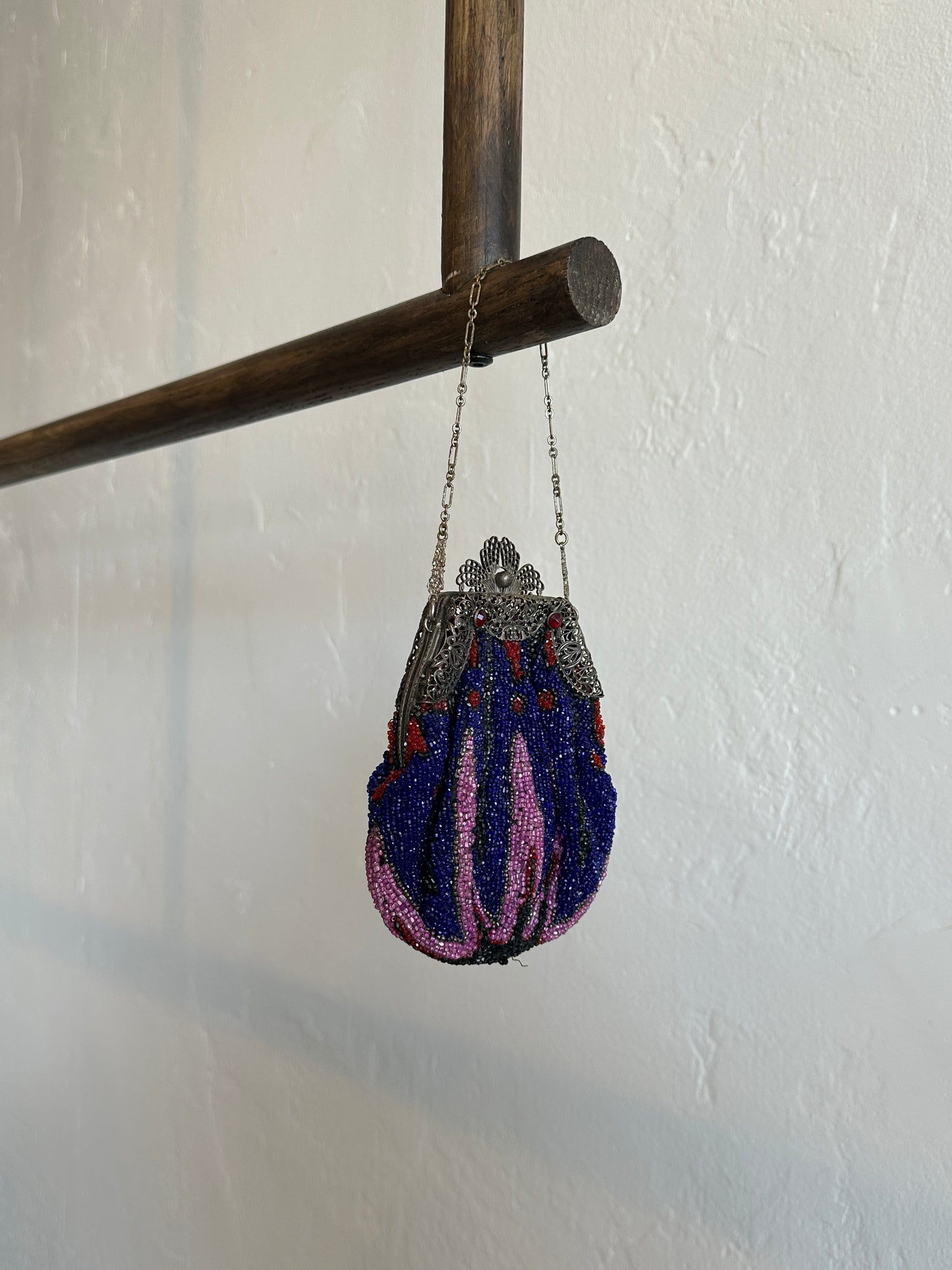 Antique Glass Beaded Evening Bag